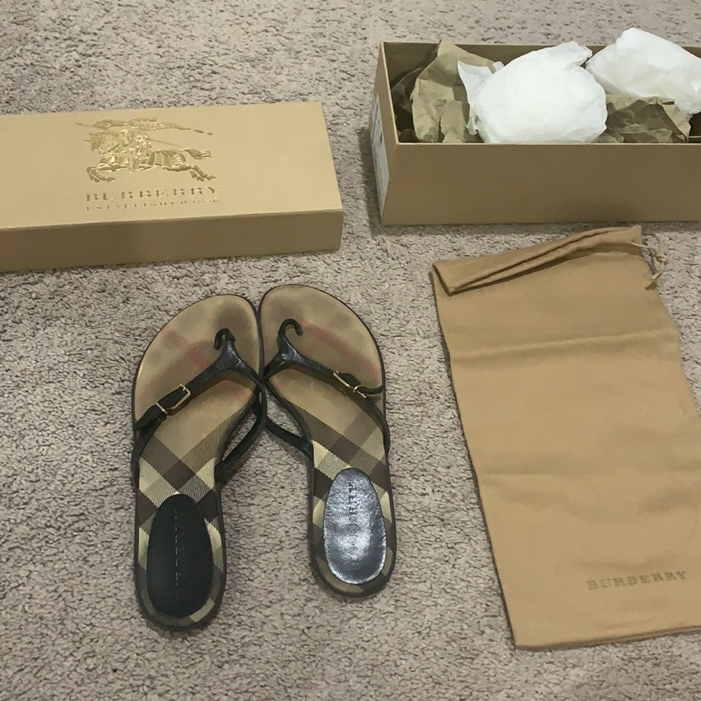 Used Burberry Sandals with original receipt and box